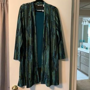 Susan Graver Printed Duster Cardigan and Tank